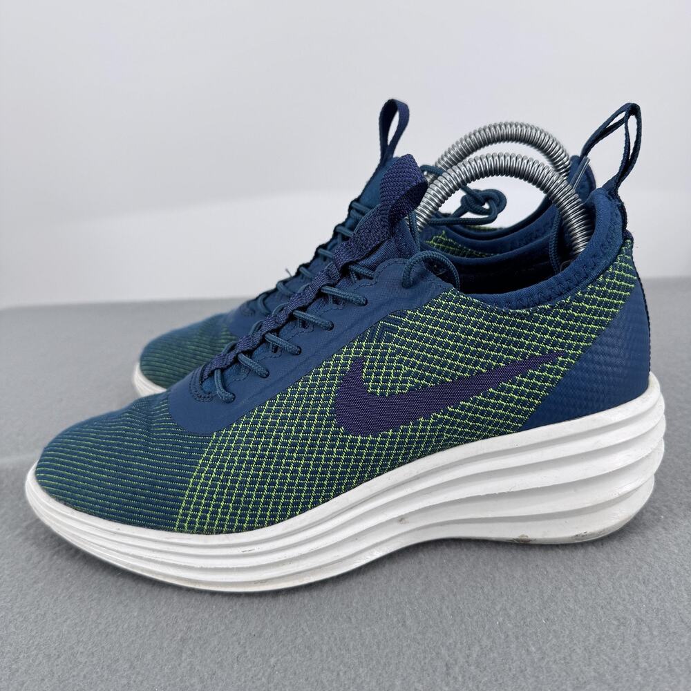 Nike LunarElite Sky Hi Shoes Womens Size 8‎ Blue Green Lunarlon 654169-400 Wedge